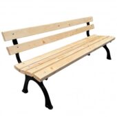 Bancă pentru parc din lemn și picioare fontă Armonia 1,8 m Black Friday 2025
