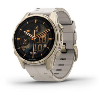 Ceas Smartwatch Amoled Soft Gold 43mm, Garmin Fenix